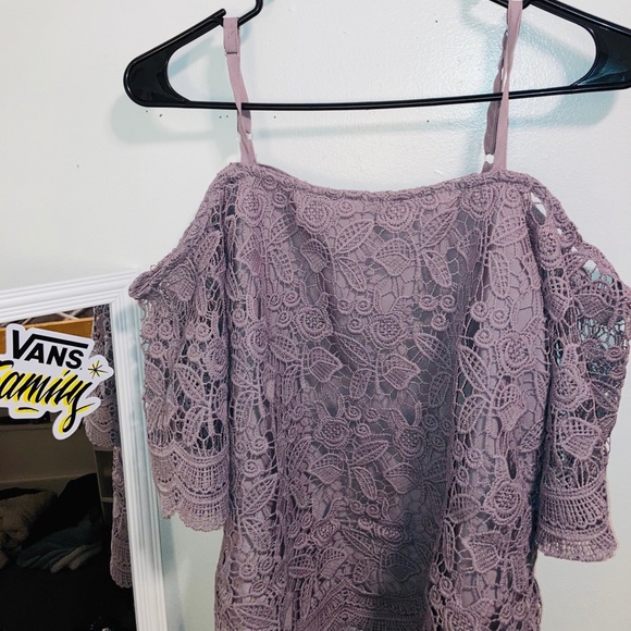 Miss Chievous Tops - Purple off the shoulder top